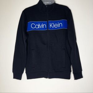 CALVIN KLEIN Black Mens Zip Up Sweatshirt Track jacket Size Small NWT